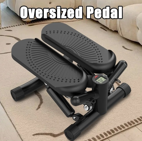 Steppers For Exercise - Mini Stair Stepper Machine With Resistance Bands 330lbs Twist Stepper Portable Exercise Equipment For Full Body Workout-Black