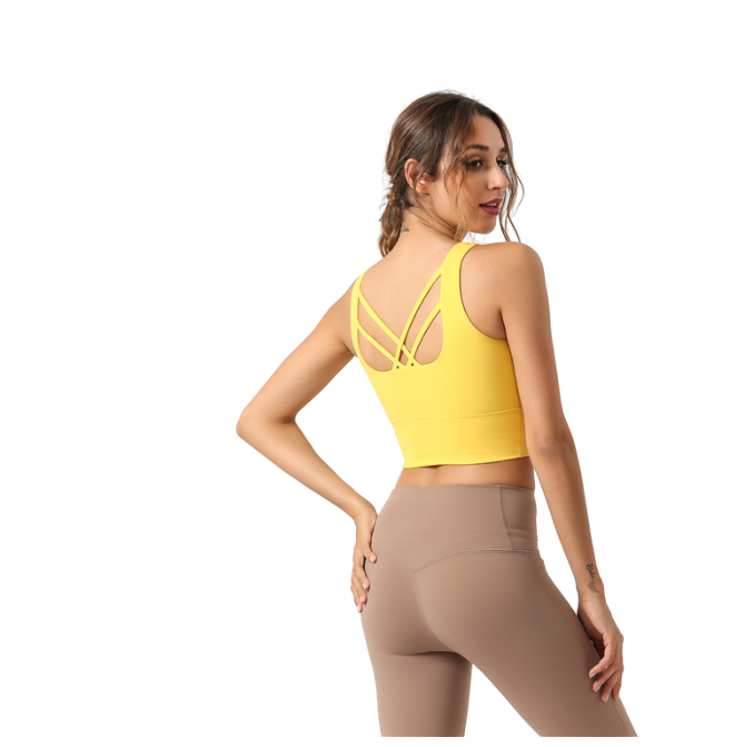 Women's Sports Vest with Back Tie for Yoga & Running