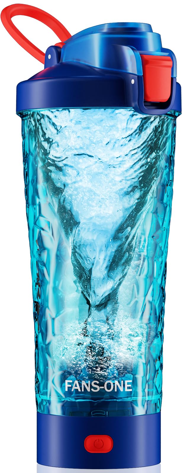 FANS-ONE Electric Protein Shaker Bottle 24oz Lockable Electric Blender Cup Tritan USB Rechargeable Protein Shake Mixer Blender Shaker Cups for Protein Shakes Blue