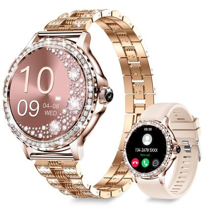Women's Diamond Smartwatch — Fitness Tracker with Heart Rate & SpO2