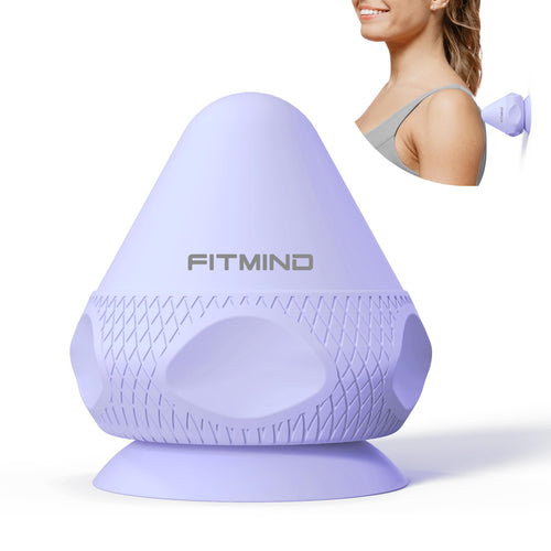 FITMIND Mountable Self-Massage Ball Handfree with Suction CupDeep Tissue Back Sore Muscle Knot MassagerMyofascial ReleaseManual Massage Balls Foot Plantar Fasciitis Back Stress Relief - Purple