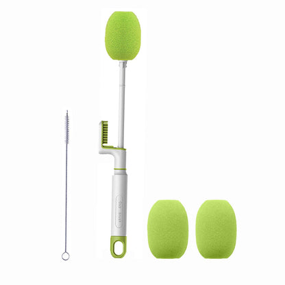 Bottle Cleaning Sponge BrushLong Handle Soft Sponge Brush3 in 1 Multifunctional Cleaning Brush for Water Bottles Baby Bottles Tumblers Drinking Glasses Strews Mug