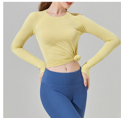 Women's Long Sleeve Sports T-Shirt for Yoga and Running