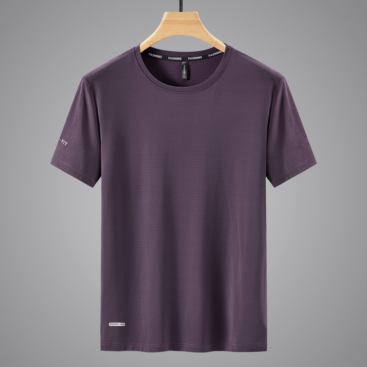 Men's Oversized Round Neck Quick-Dry Sports T-Shirt