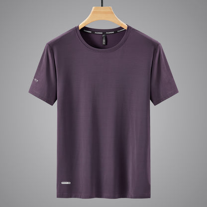 Men's Oversized Round Neck Quick-Dry Sports T-Shirt