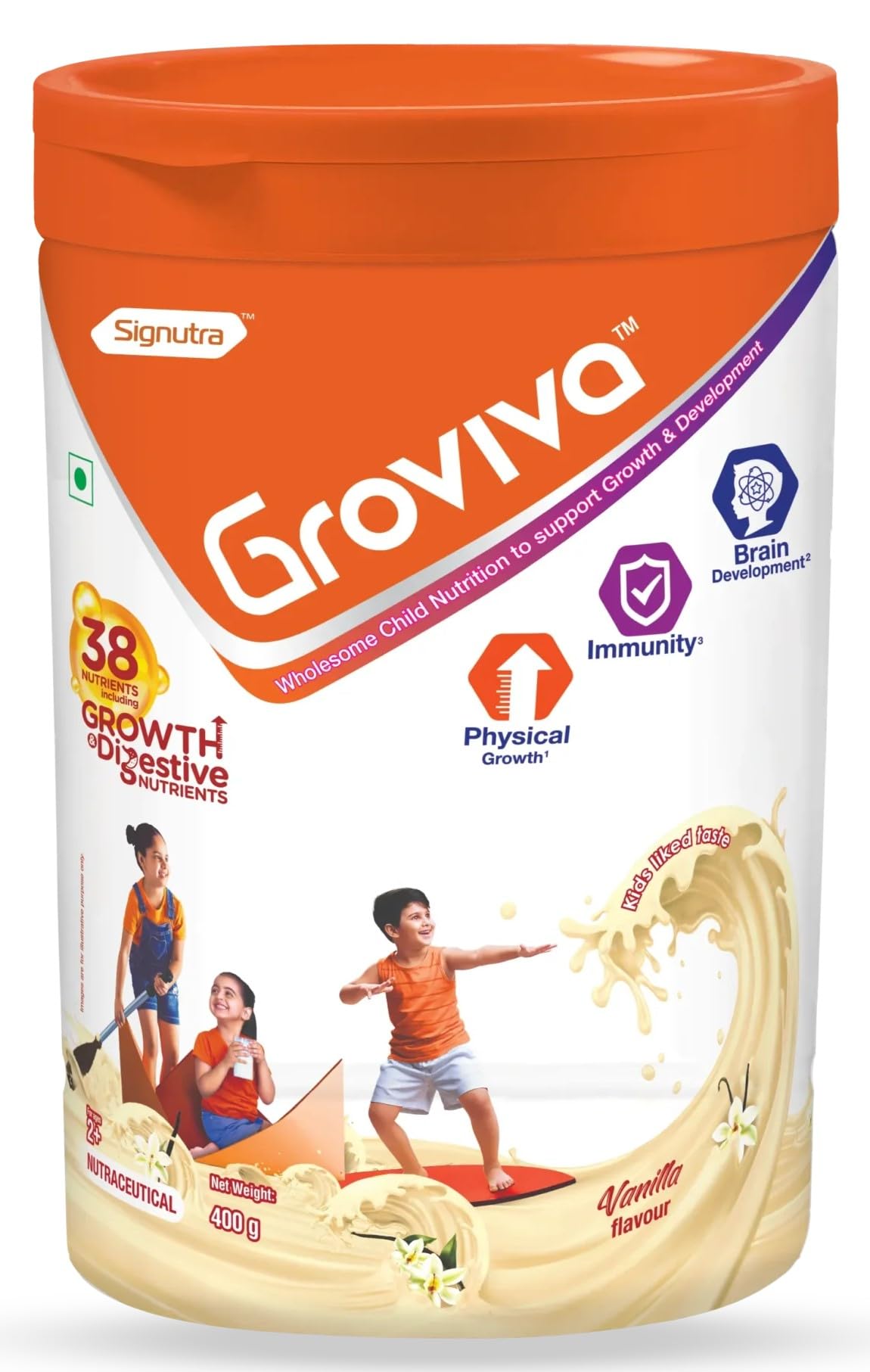 Groviva Child Nutrition Supplement Jar 400g (Vanilla)