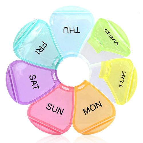 Weekly Pill Organizer 7 Day Large Daily Pill Cases Pill Box Pill Holder Pill Dispenser Travel Pill Organizer for Vitamins Fish Oils Supplements (Colorful)
