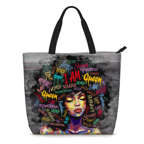 African American Tote Bags for Women Black Girl Magic Bags Black Shoulder For Work Gym Shopping Beach