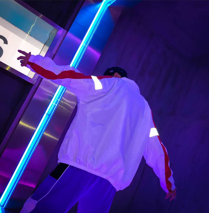 Reflective Jacket with Fluorescent Stripes