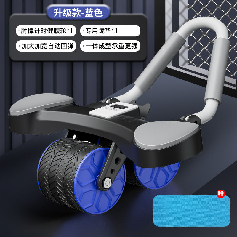 Dual-Use Ab Wheel with Automatic Rebound for Home Fitness
