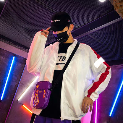 Reflective Jacket with Fluorescent Stripes
