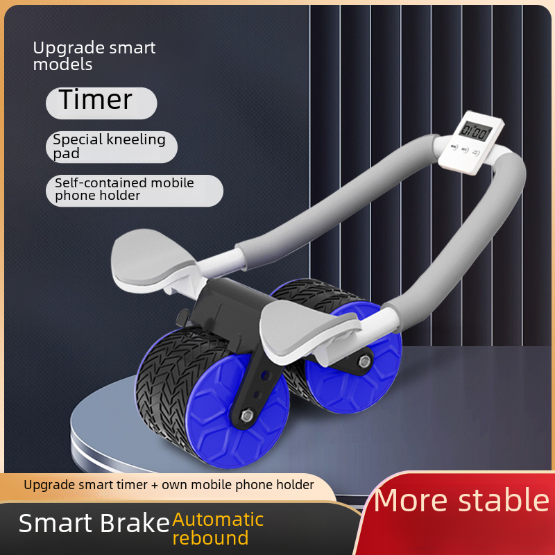 Dual-Use Ab Wheel with Automatic Rebound for Home Fitness