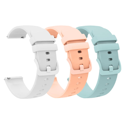 Compatible with EGQINR Smartwatch Bands Lamshaw Classic Watch Bands 18mm Soft Silicone Bands Bracelet Sports Strap Compatible with EGQINR H31/MKYOPT H31 Smartwatch Fitness Trackers-1.58"" 3Pack-W