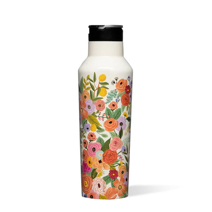 Corkcicle Stainless Steel Floral Wine Glass Tumbler 12 oz - Garden Party Insulated Keeps Beverages Cold 6hrs Hot 3hrs - Non-Slip Easy-Grip
