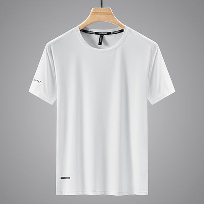 Men's Oversized Round Neck Quick-Dry Sports T-Shirt