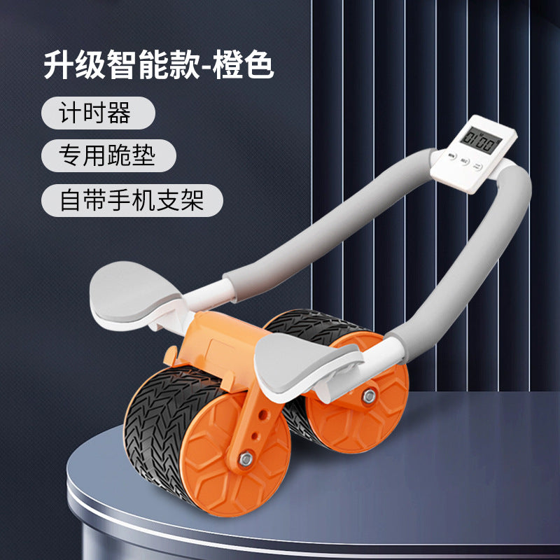 Dual-Use Ab Wheel with Automatic Rebound for Home Fitness