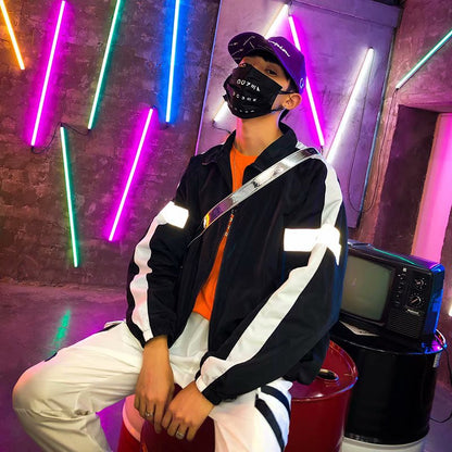 Reflective Jacket with Fluorescent Stripes