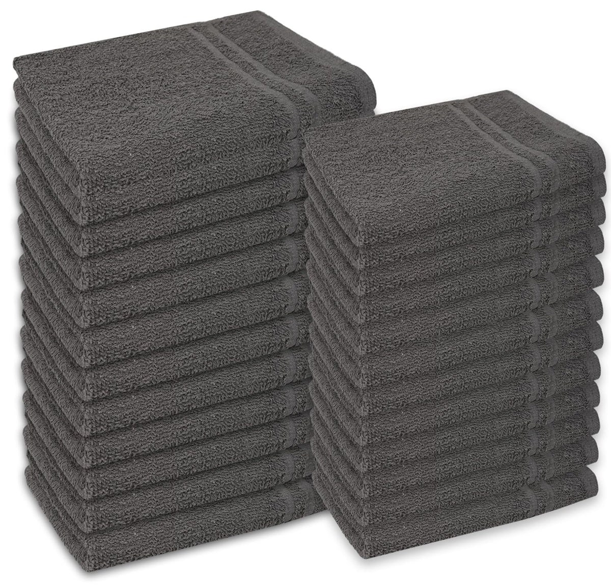 STF Linen 24 Pack Dark Grey Hand Towels 100% Cotton Spa Towels – 16x27 inches Highly Absorbable Facial Towels Gym Towels Hair Towels and Face Towels Bulk Small Towels (Not Bleach Proof)