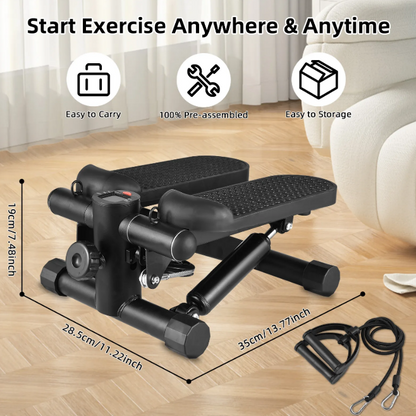 Mini Stepper With Resistance Bands LCD Display