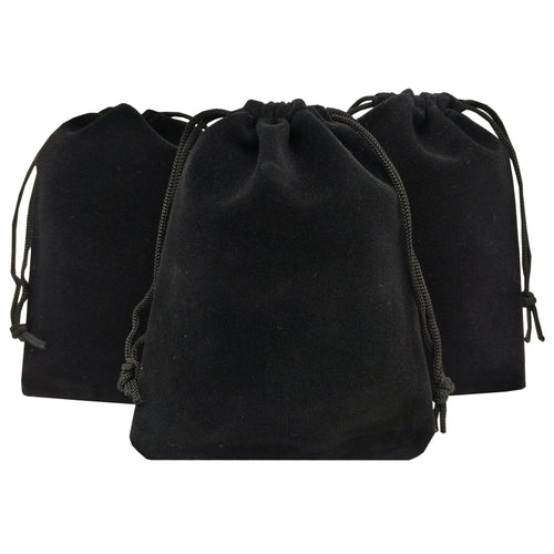 Velvet Drawstring Bags (Black 5" X 7")