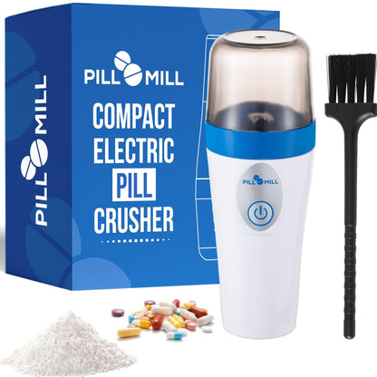 Small Electric Pill Crusher Fine Powder by Pill Mill - Hospital Grade Pill Crusher for Elderly - Pill Grinder Extremely Fine Powder - Electric Pill Grinder for Medicine Pill Crusher for Pets