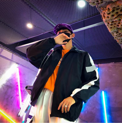Reflective Jacket with Fluorescent Stripes