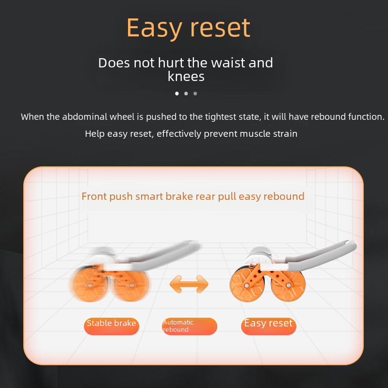Dual-Use Ab Wheel with Automatic Rebound for Home Fitness