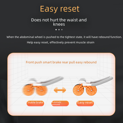 Dual-Use Ab Wheel with Automatic Rebound for Home Fitness