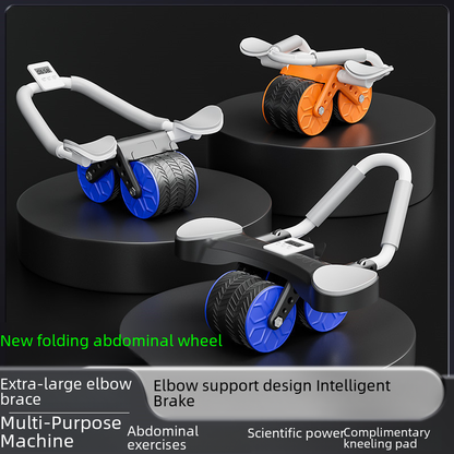 Dual-Use Ab Wheel with Automatic Rebound for Home Fitness