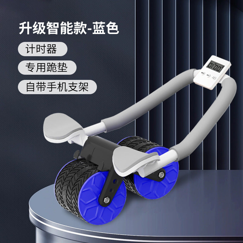Dual-Use Ab Wheel with Automatic Rebound for Home Fitness