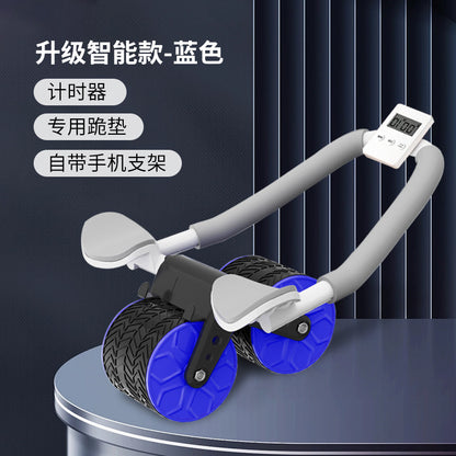 Dual-Use Ab Wheel with Automatic Rebound for Home Fitness
