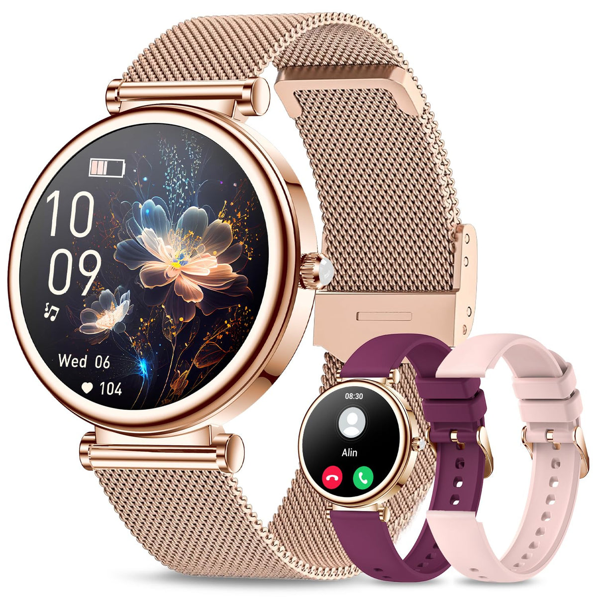 Women's Smartwatch — HD Screen, Calls, Heart Rate & Sleep Monitor