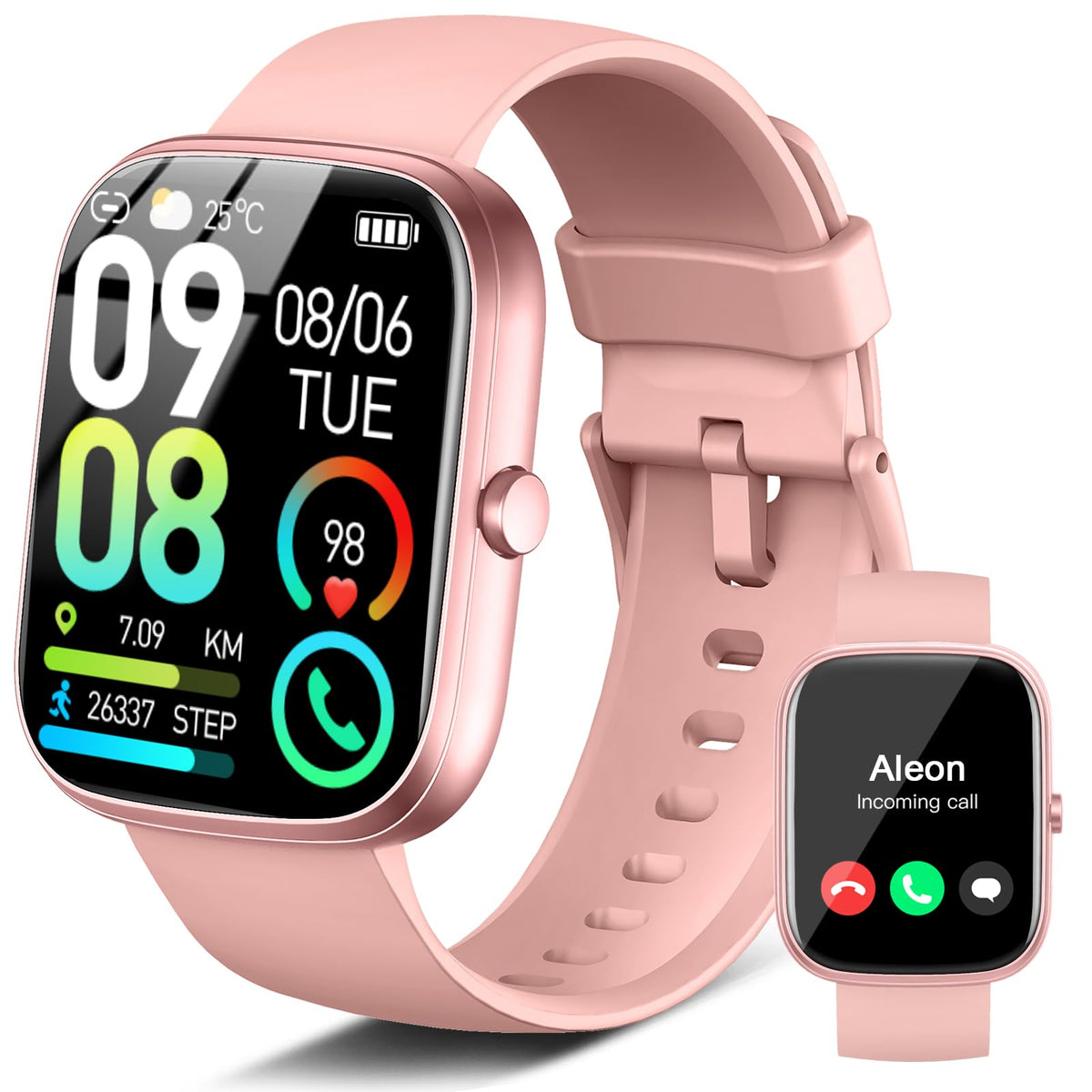Smart Watch 1.91"HD Screen Smartwatch for Women Men (Answer/Make Call) 2025 Fitness Trackers Heart Rate/Sleep Monitor SpO2 Pedomete IP68 Waterproof110+ Sport Modes Smart Watches for Android IOS