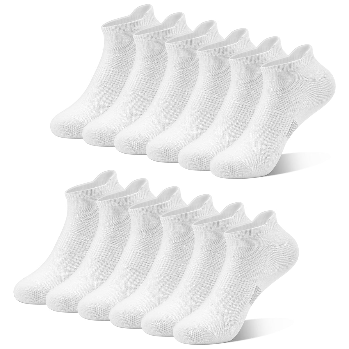 SPTRAMLE 6 Pairs Ankle Socks for Women Athletic Running Socks Cotton Low Cut Tennis Sports Tab Socks Size 6-9