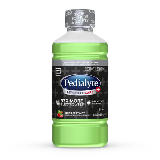 Pedialyte AdvancedCare Plus Electrolyte Solution Kiwi Berry Mist Hydration Drink Has PreActiv Prebiotics 1 Liter