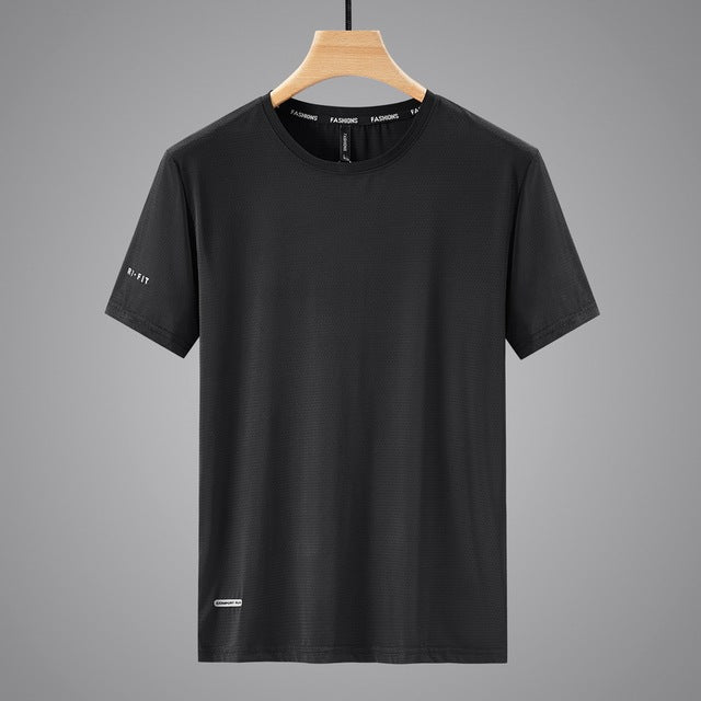 Men's Oversized Round Neck Quick-Dry Sports T-Shirt