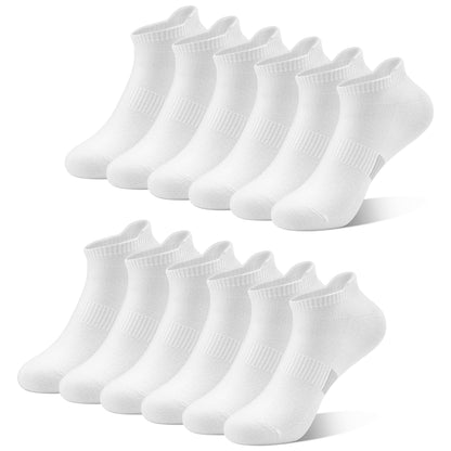 SPTRAMLE 6 Pairs Ankle Socks for Women Athletic Running Socks Cotton Low Cut Tennis Sports Tab Socks Size 6-9