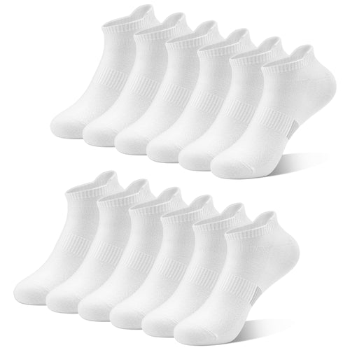 SPTRAMLE 6 Pairs Ankle Socks for Women Athletic Running Socks Cotton Low Cut Tennis Sports Tab Socks Size 6-9