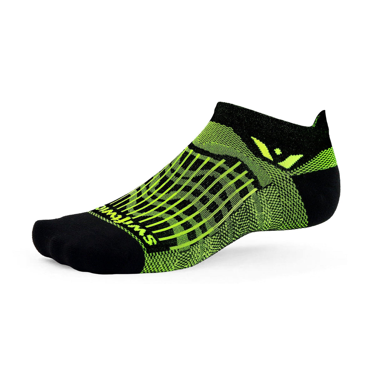 Swiftwick- ASPIRE ZERO Tab Running Socks Cycling Socks Lightweight No-Show (Hi-Viz Wave Medium)