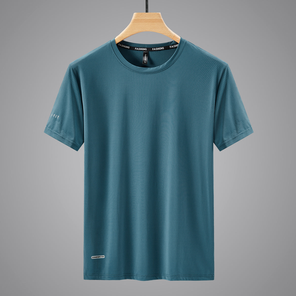 Men's Oversized Round Neck Quick-Dry Sports T-Shirt