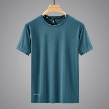 Men's Oversized Round Neck Quick-Dry Sports T-Shirt