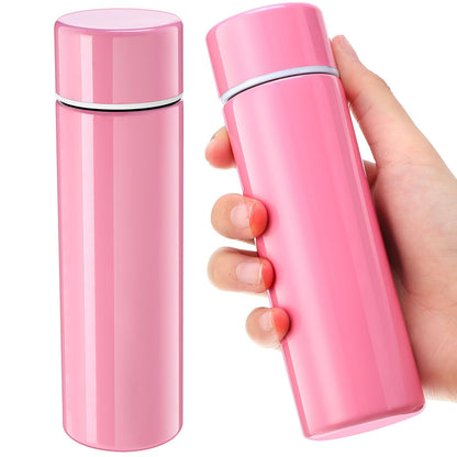 Vesici Mini Water Bottles 4.4 oz Cute Small Insulated Stainless Steel Purse Water Bottles Pocket Slim Flask Water Flask Keeps Drink Cold and Hot for Women Lunch Bag Coffee(Pink2 Pack)