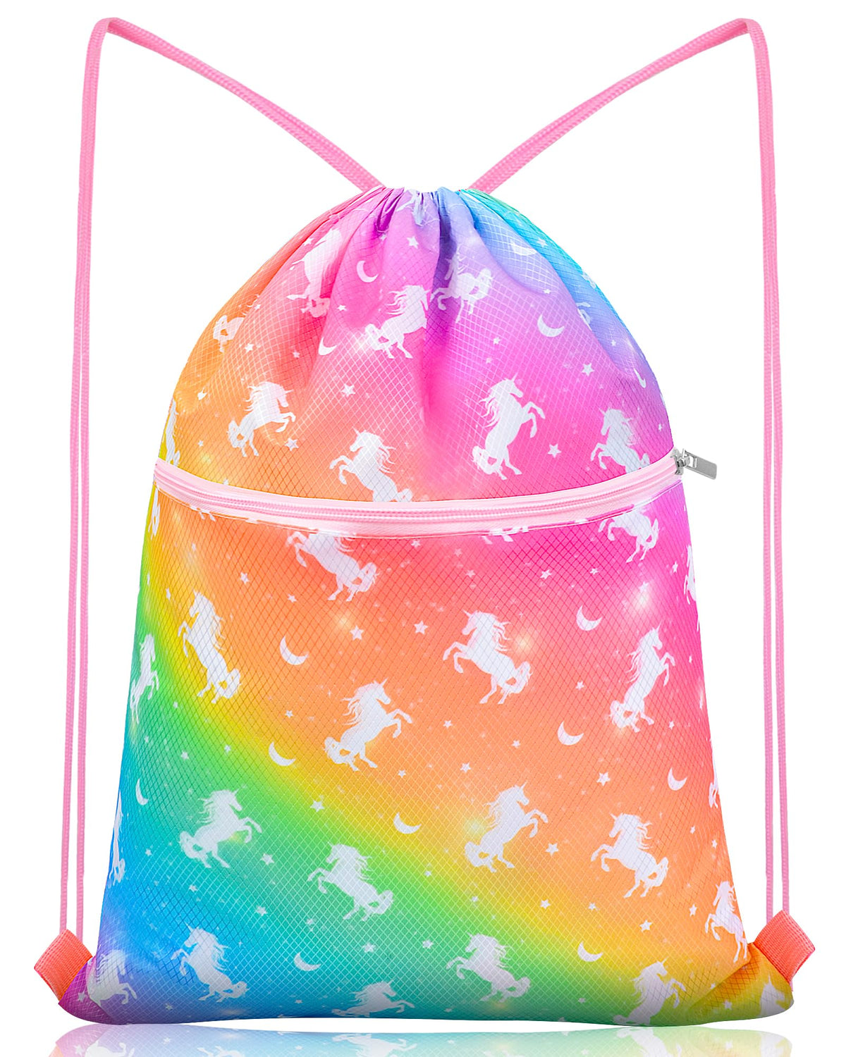 Nidoul Drawstring Backpack Kids Girls Drawstring Bags Draw String Back Bag Cinch Bag for Dance Sports Gym Travel Swim Beach Pool Unicorn