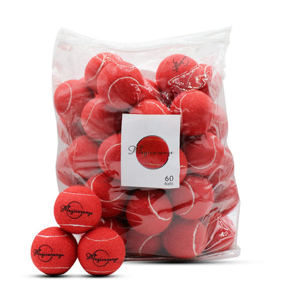 Magicorange Tennis Balls 60 Pack Advanced Training Tennis Balls Practice Balls Pet Dog Playing Balls Good for Beginner Training Ball (Red)